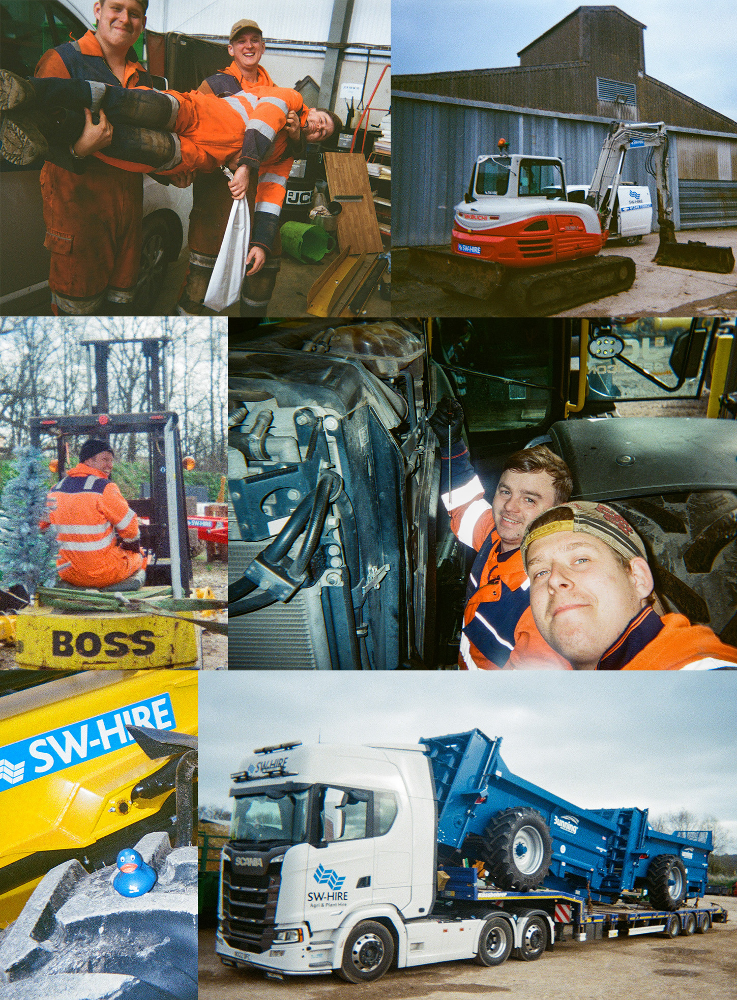 SW Hire team collage on 35mm film